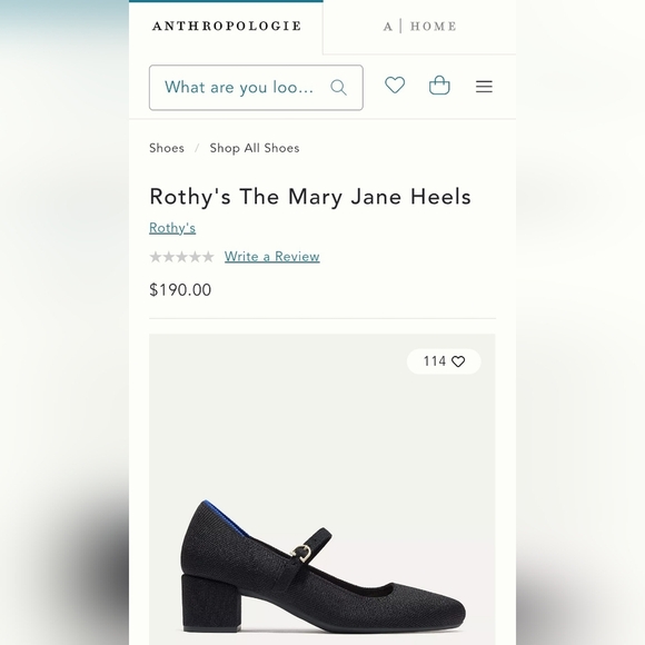 Rothy's Sold At Anthropologie The Mary Jane Heels In Black Size 8.5 - Picture 14 of 16
